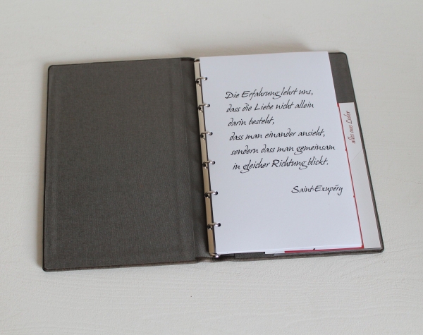 Stammbuch "Lebensbaum" aus Büffelleder, dunkelgrau